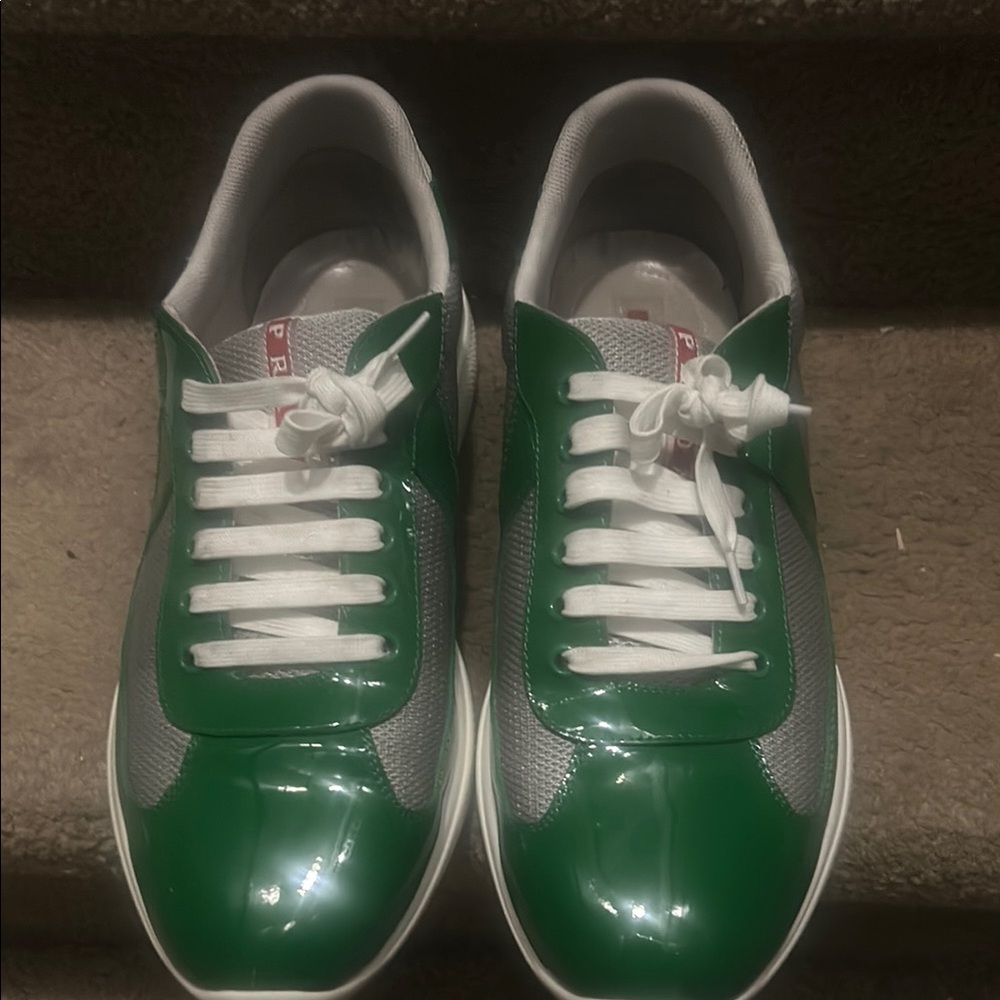 Prada Green and White Sneakers